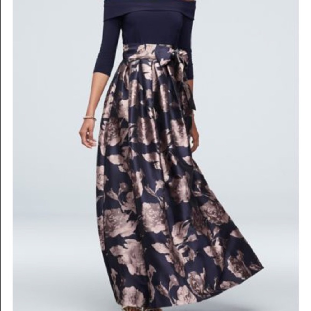 Navy and Gold Ball Gown